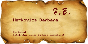 Herkovics Barbara névjegykártya